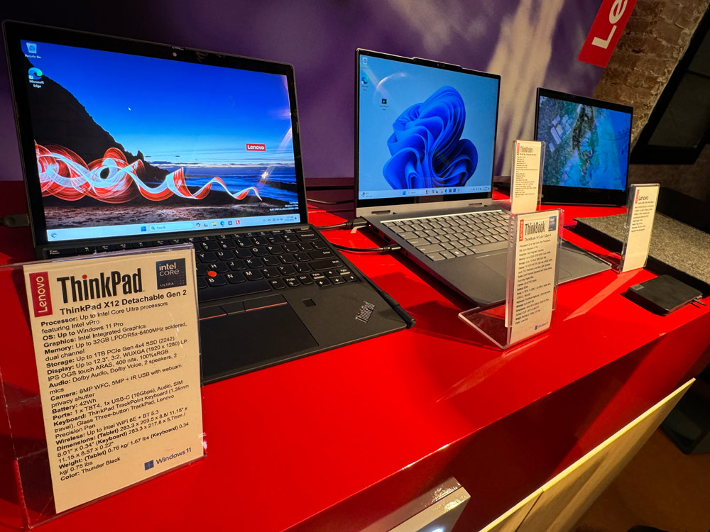 The latest generation of business laptops from Lenovo – the ThinkPad T14 i Gen 5, ThinkPad T14s Gen 5, ThinkPad T16 Gen 3, ThinkPad X12 Detachable Gen 2 and ThinkBook 14 2-in-1 Gen 4.
