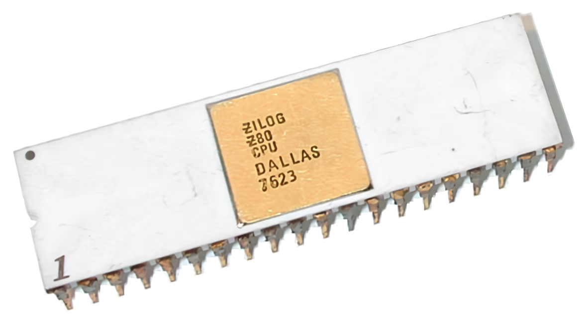 A Zilog Z80 on its original chip package