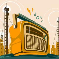 World Radio Day 2024 - An illustration of a radio broadcasting all over the world