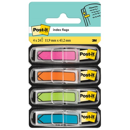 Πολύχρωμοι σελιδοδείκτες Post-it σε σχήμα βέλους. 
