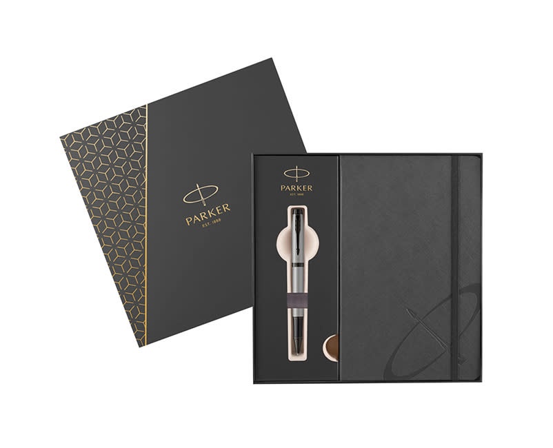 Parker Στυλό Υγρής Μελήνης Ι.Μ. CR Metallic Grey, με σημειωματάριο