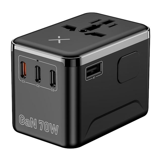 Turbo-X Travel Adapter GaN 70w 3 Type C + 1 USB