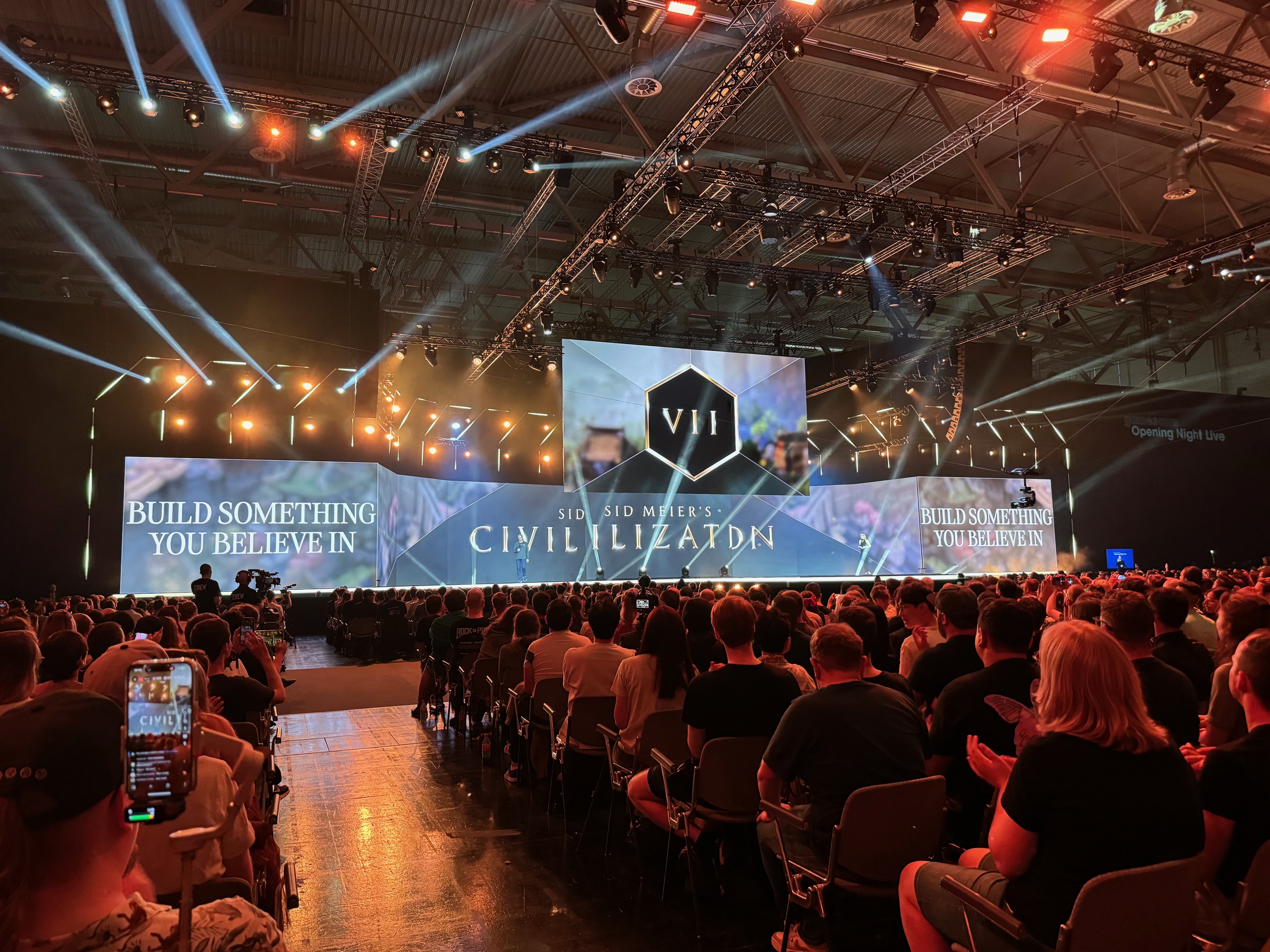Civilization VII visuals on the main stage of ONL Live! 