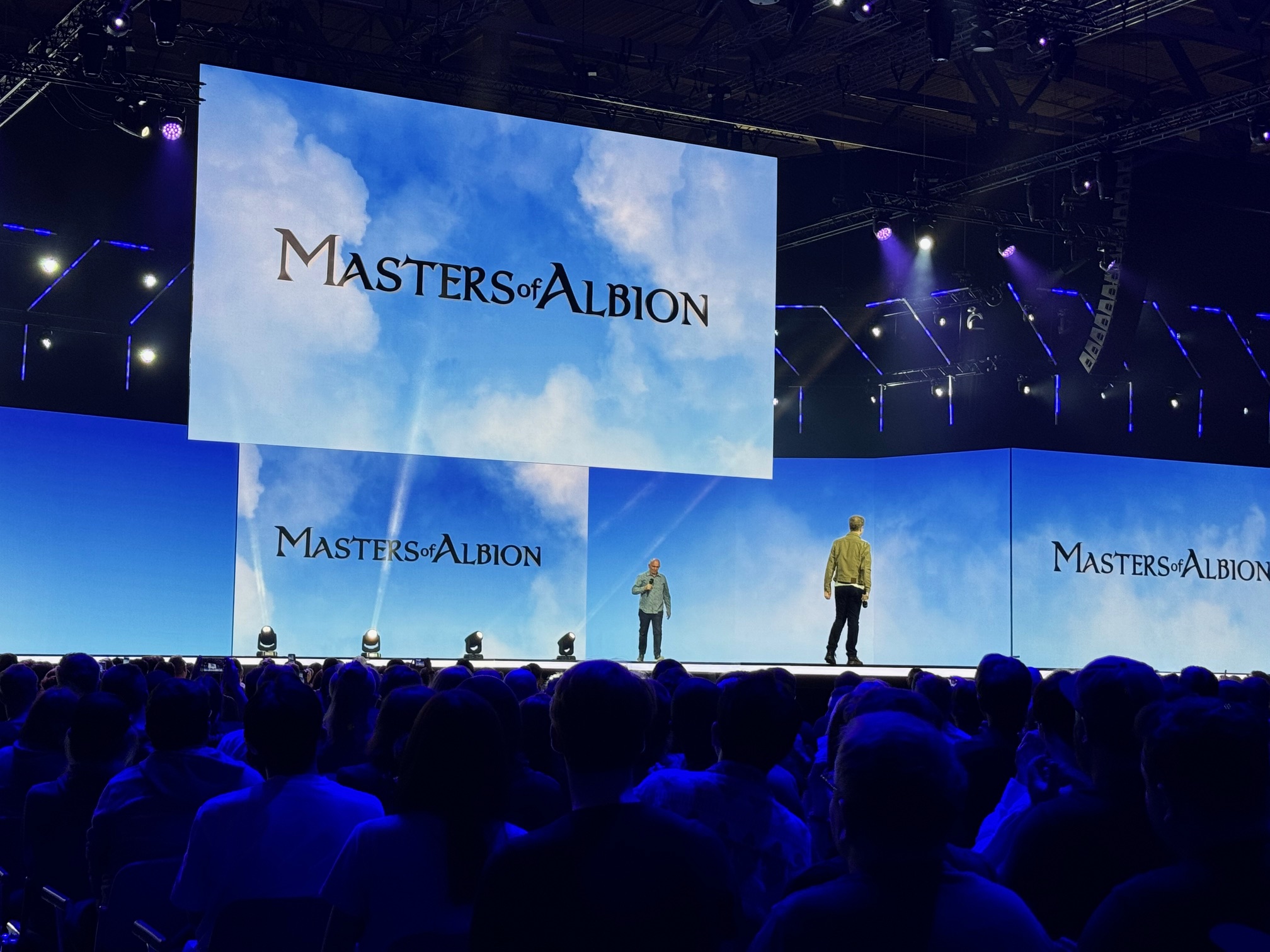 Masters of Albion visuals on the stage of ONL 2024
