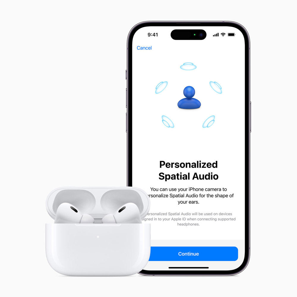 The new AirPods Pro are updated with a USB‐C connector, so it’s easy to use a single cable to charge Mac, iPad, AirPods, and the iPhone 15 lineup. Users can even charge AirPods directly with iPhone 15, iPhone 15 Plus, iPhone 15 Pro, and iPhone 15 Pro Max, which also come with a USB‐C connector.
