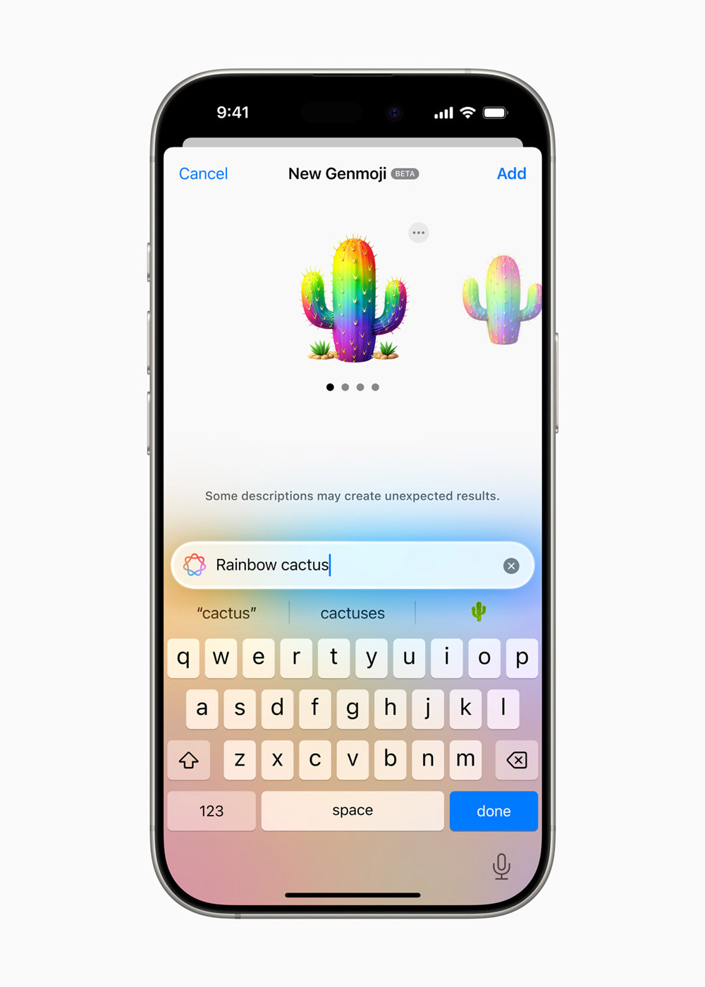Users can create their own unique emoji with Genmoji, making conversations with family and friends more fun and playful.