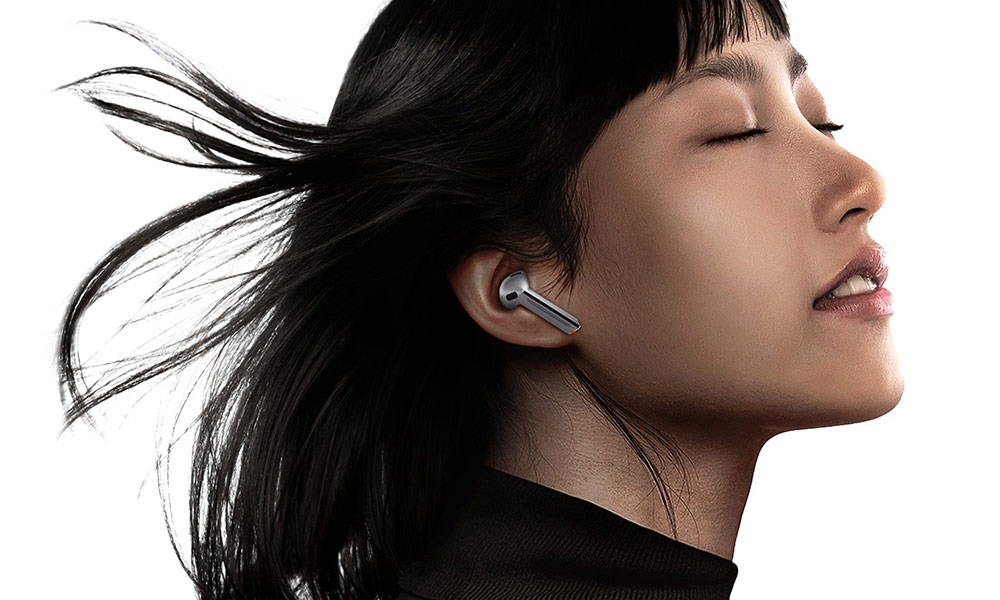 Galaxy Buds being worn