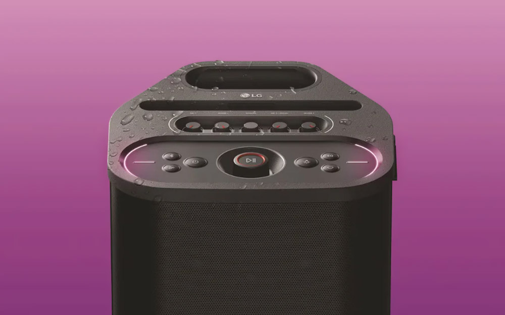 The lineup includes the party-focused Stage 501, rugged Blast, compact xboom Mini, and adventure-ready Rock with Auracast support.