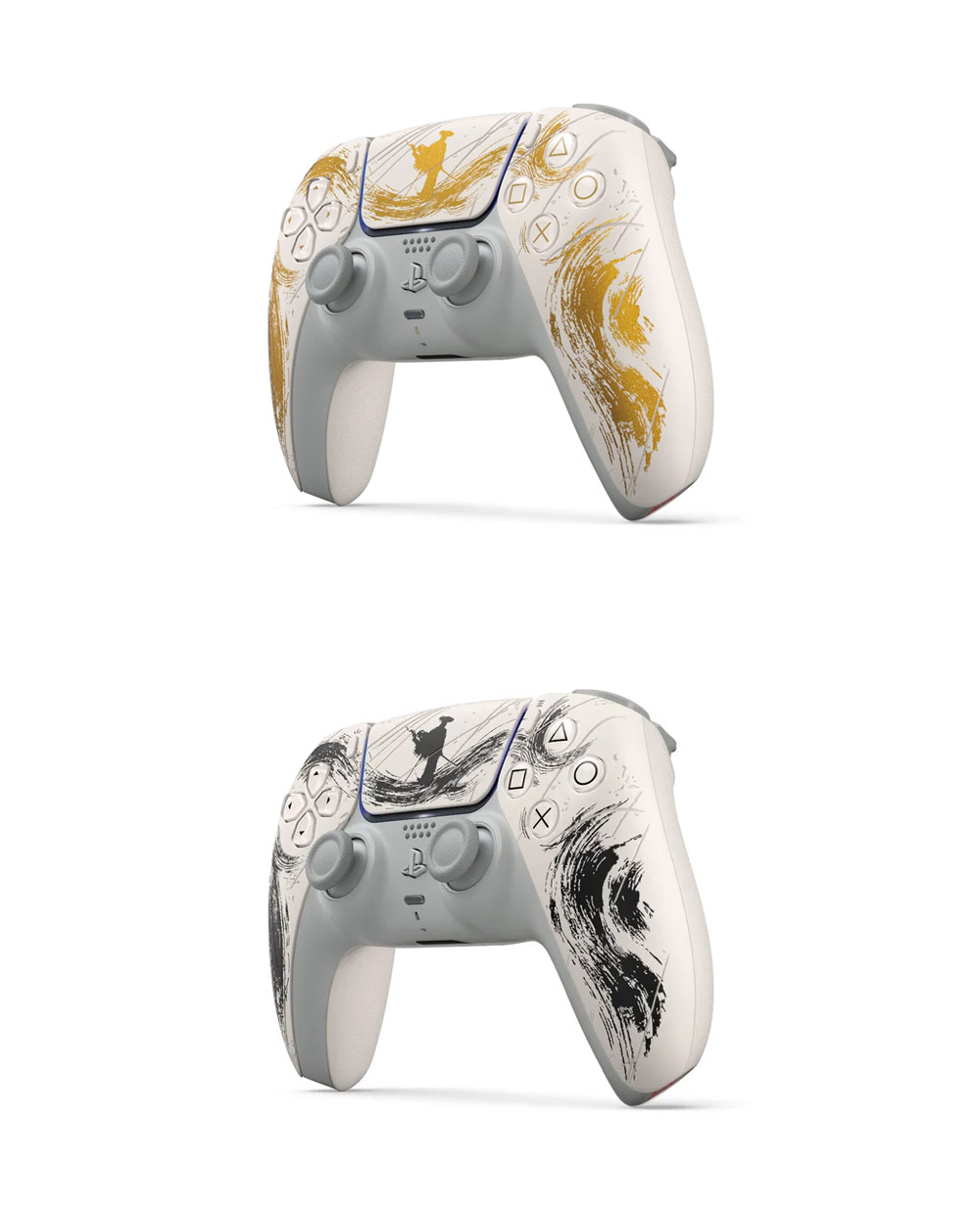 Both bundles come with a matching DualSense wireless controller, featuring a striking silhouette of Atsu on the DualSense touchpad.