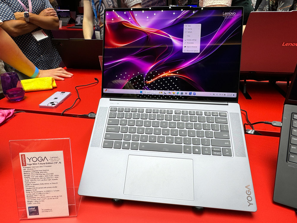 Designed in collaboration with Intel, the Yoga Slim 7i Aura Edition is an Intel Evo Edition laptop powered by Intel Core Ultra processors (Series 200V)