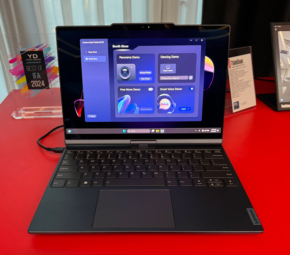 Lenovo proudly introduces the Lenovo Auto Twist AI PC proof of concept, an innovative leap in personal computing designed to enhance user interaction through intelligent automation and AI.