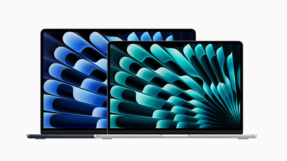 The 13- and 15-inch MacBook Air both feature a strikingly thin and light design, up to 18 hours of battery life, a stunning Liquid Retina display, and new capabilities, including support for up to two external displays and up to 2x faster Wi-Fi than the previous generation. 