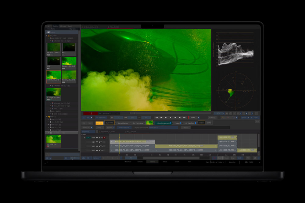 With M4 Max, MacBook Pro rips through the heaviest creative workloads like visual effects, 3D animation, and film scoring.