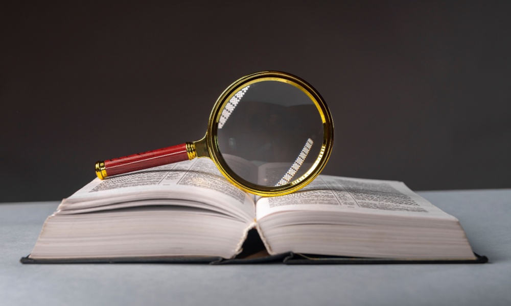 Vocabulary with a magnifying glass