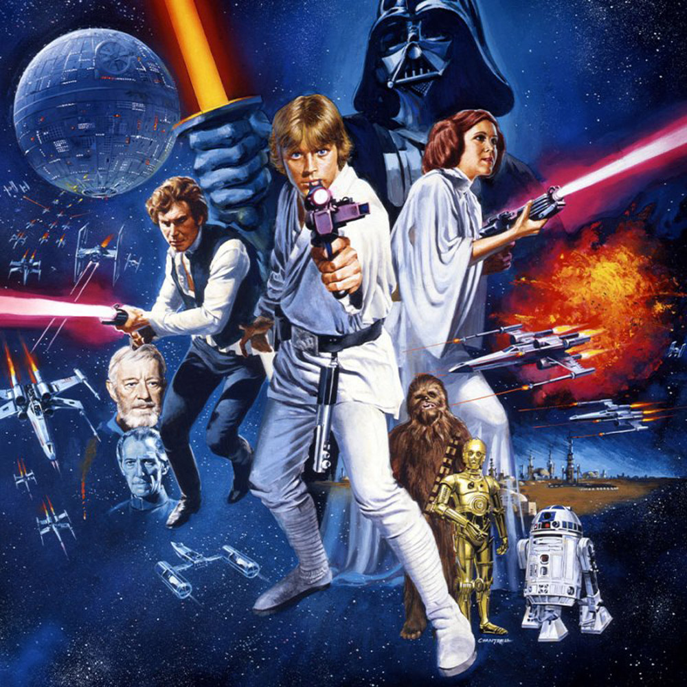 Star Wars (Star Wars: Episode IV – A New Hope) is a 1977 American epic space opera film written and directed by George Lucas, produced by Lucasfilm and distributed by Twentieth Century-Fox.