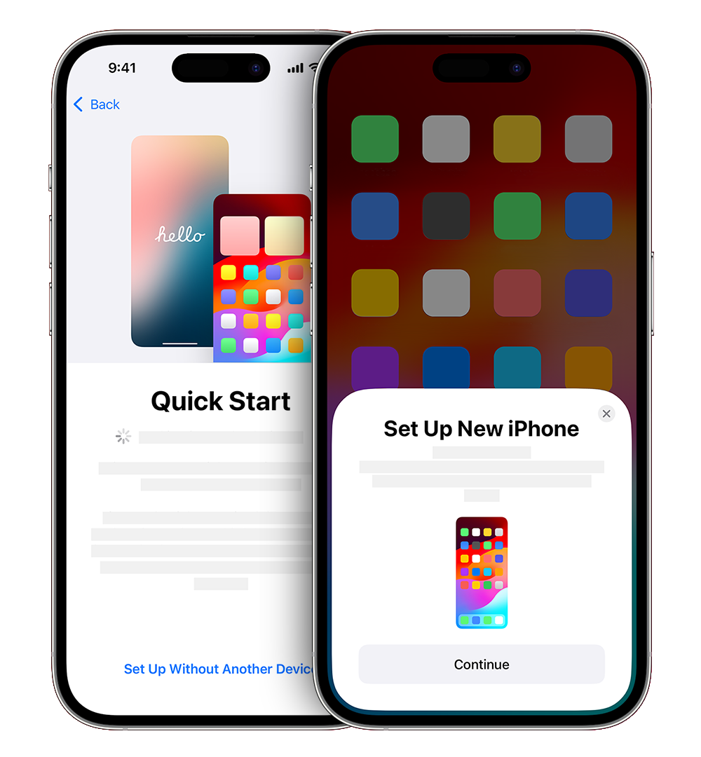 Use Quick Start to set up and transfer data