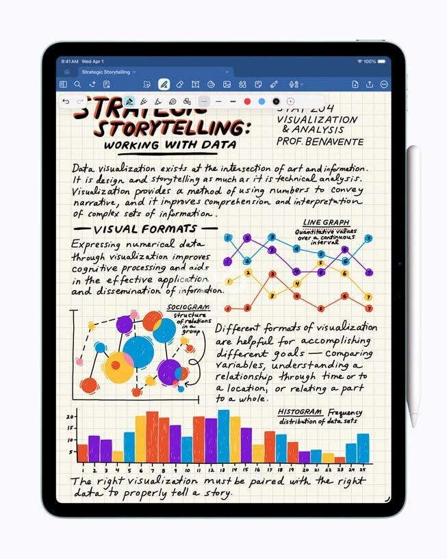 an iPad Air M4 showing notes