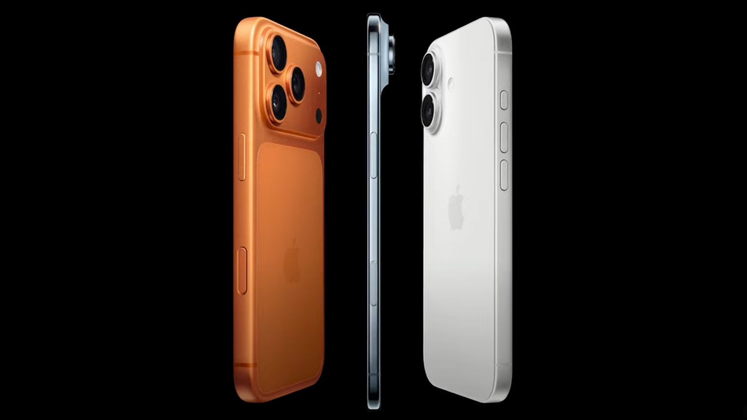 The three iPhones. iPhone 17 Pro, iPhone Air and iPhone 17