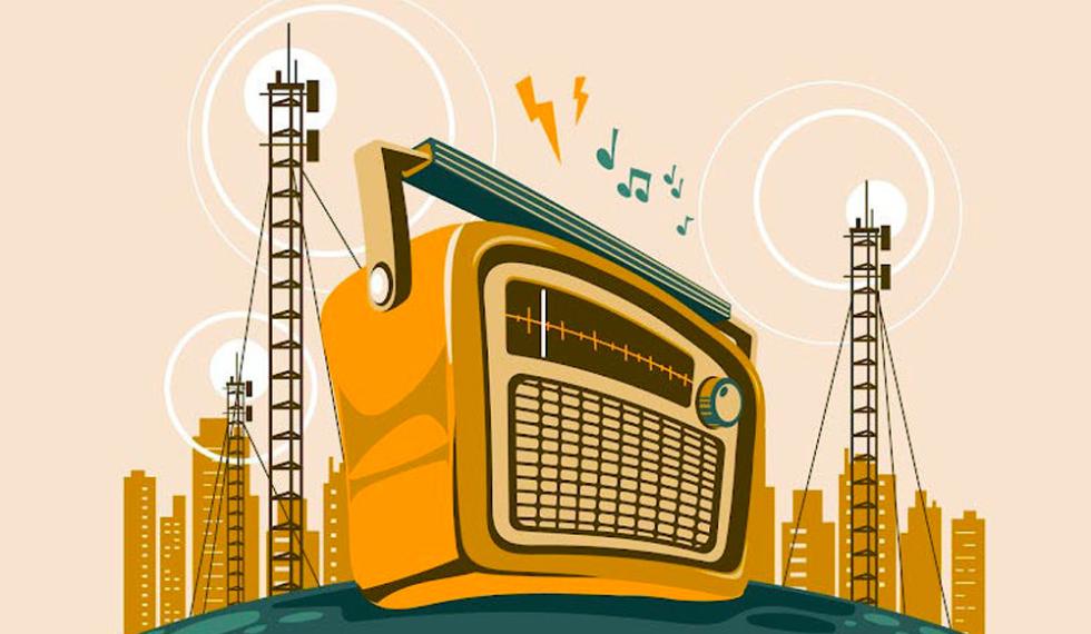 World Radio Day 2024 - An illustration of a radio broadcasting all over the world