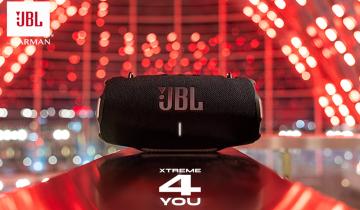 It's time to live loud! The JBL Xtreme 4 portable waterproof speaker delivers next-level massive JBL Pro Sound with amazing dynamics, even at top volume, thanks to two powerful woofers and two tweeters.