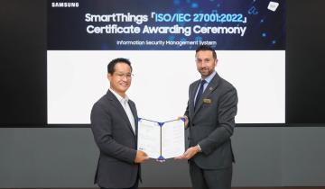 Samsung smart things executives getting ISO 27001 certification. 