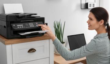 Woman who use the printer